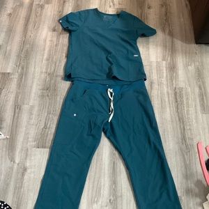 Figs Scrub set Caribbean Blue Tall